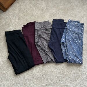 Stylish Leggings Set - Blue, Gray, Purple, Black